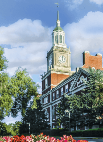 The iconic Howard University clock tower.