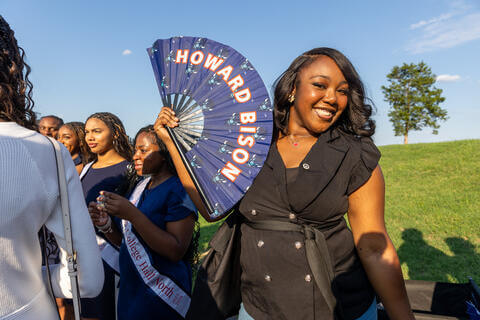 Woman with Howard Fan